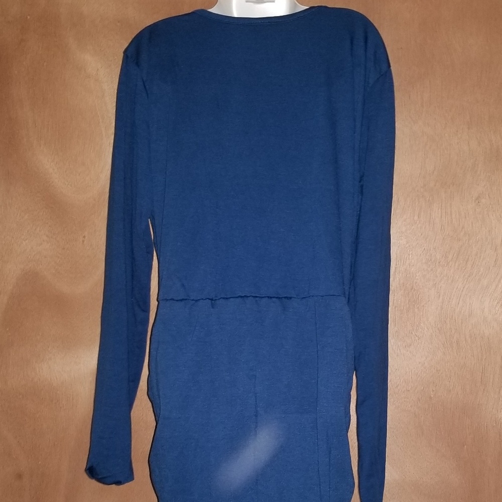 Sexy Blue Cocktail Dress - Deep V Neck - Mini - L - Picture 4 of 4